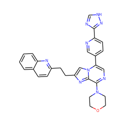 c1ccc2nc(CCc3cn4c(-c5ccc(-c6nc[nH]n6)nc5)cnc(N5CCOCC5)c4n3)ccc2c1 ZINC001772648100