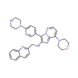 c1ccc2nc(CNc3nc4c(N5CCOCC5)ccnn4c3-c3ccc(N4CCNCC4)nc3)ccc2c1 ZINC000223010138