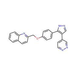 c1ccc2nc(COc3ccc(-c4[nH]ncc4-c4ccnnc4)cc3)ccc2c1 ZINC000038215200