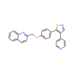 c1ccc2nc(COc3ccc(-c4oncc4-c4ccncc4)cc3)ccc2c1 ZINC000043011896