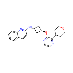 c1ccc2nc(N[C@H]3C[C@H](Oc4nccnc4C4CCOCC4)C3)ccc2c1 ZINC000146104542