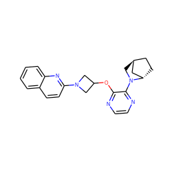 c1ccc2nc(N3CC(Oc4nccnc4N4C[C@H]5CC[C@H]4C5)C3)ccc2c1 ZINC000261183199