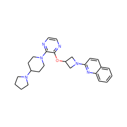 c1ccc2nc(N3CC(Oc4nccnc4N4CCC(N5CCCC5)CC4)C3)ccc2c1 ZINC000096168750