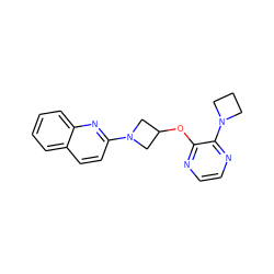 c1ccc2nc(N3CC(Oc4nccnc4N4CCC4)C3)ccc2c1 ZINC000096168711