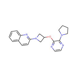 c1ccc2nc(N3CC(Oc4nccnc4N4CCCC4)C3)ccc2c1 ZINC000096168712