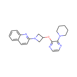 c1ccc2nc(N3CC(Oc4nccnc4N4CCCCC4)C3)ccc2c1 ZINC000096168705