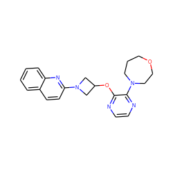 c1ccc2nc(N3CC(Oc4nccnc4N4CCCOCC4)C3)ccc2c1 ZINC000096168715