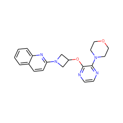 c1ccc2nc(N3CC(Oc4nccnc4N4CCOCC4)C3)ccc2c1 ZINC000096168706