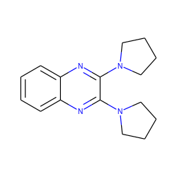 c1ccc2nc(N3CCCC3)c(N3CCCC3)nc2c1 ZINC000000357927