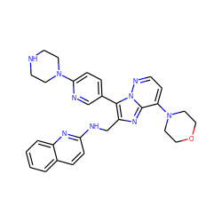 c1ccc2nc(NCc3nc4c(N5CCOCC5)ccnn4c3-c3ccc(N4CCNCC4)nc3)ccc2c1 ZINC000222992037