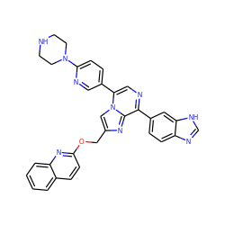 c1ccc2nc(OCc3cn4c(-c5ccc(N6CCNCC6)nc5)cnc(-c5ccc6nc[nH]c6c5)c4n3)ccc2c1 ZINC001772625969