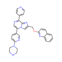 c1ccc2nc(OCc3cn4c(-c5ccc(N6CCNCC6)nc5)cnc(-c5ccncc5)c4n3)ccc2c1 ZINC001772599244