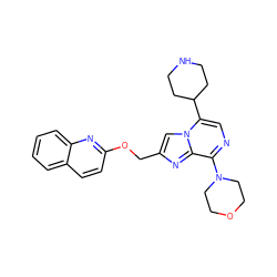 c1ccc2nc(OCc3cn4c(C5CCNCC5)cnc(N5CCOCC5)c4n3)ccc2c1 ZINC000222020870