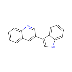 c1ccc2ncc(-c3c[nH]c4ccccc34)cc2c1 ZINC000013737696