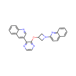 c1ccc2ncc(-c3nccnc3OC3CN(c4ccc5ccccc5n4)C3)cc2c1 ZINC000096168834