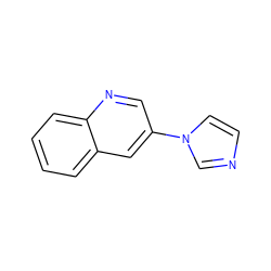 c1ccc2ncc(-n3ccnc3)cc2c1 ZINC000013674486