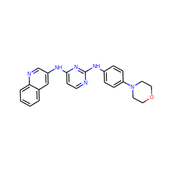 c1ccc2ncc(Nc3ccnc(Nc4ccc(N5CCOCC5)cc4)n3)cc2c1 ZINC000071329271