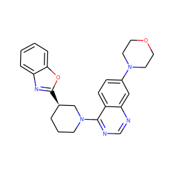 c1ccc2oc([C@@H]3CCCN(c4ncnc5cc(N6CCOCC6)ccc45)C3)nc2c1 ZINC000205113551