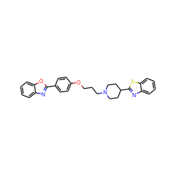 c1ccc2oc(-c3ccc(OCCCN4CCC(c5nc6ccccc6s5)CC4)cc3)nc2c1 ZINC000473153681