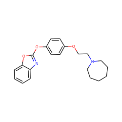 c1ccc2oc(Oc3ccc(OCCN4CCCCCC4)cc3)nc2c1 ZINC000040919149