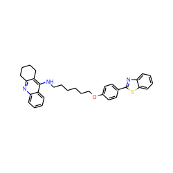 c1ccc2sc(-c3ccc(OCCCCCCNc4c5c(nc6ccccc46)CCCC5)cc3)nc2c1 ZINC000084616507