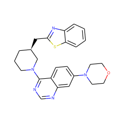 c1ccc2sc(C[C@@H]3CCCN(c4ncnc5cc(N6CCOCC6)ccc45)C3)nc2c1 ZINC000205121902