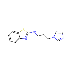 c1ccc2sc(NCCCn3ccnc3)nc2c1 ZINC000012602060