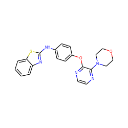 c1ccc2sc(Nc3ccc(Oc4nccnc4N4CCOCC4)cc3)nc2c1 ZINC000103283512