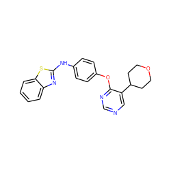 c1ccc2sc(Nc3ccc(Oc4ncncc4C4CCOCC4)cc3)nc2c1 ZINC000139130126