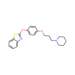 c1ccc2sc(Oc3ccc(OCCCN4CCCCC4)cc3)nc2c1 ZINC000040413869