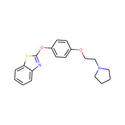 c1ccc2sc(Oc3ccc(OCCN4CCCC4)cc3)nc2c1 ZINC000040934333