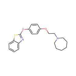 c1ccc2sc(Oc3ccc(OCCN4CCCCCC4)cc3)nc2c1 ZINC000040919150