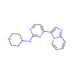 c1ccn2c(-c3ccnc(NC4CCNCC4)n3)cnc2c1 ZINC000029045551