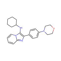 c1ccn2c(NC3CCCCC3)c(-c3ccc(N4CCOCC4)cc3)nc2c1 ZINC000073297180