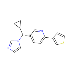 c1cn([C@@H](c2ccc(-c3ccsc3)nc2)C2CC2)cn1 ZINC000096282886