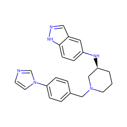 c1cn(-c2ccc(CN3CCC[C@H](Nc4ccc5[nH]ncc5c4)C3)cc2)cn1 ZINC000168384857