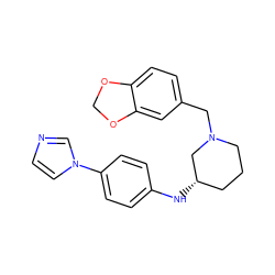 c1cn(-c2ccc(N[C@H]3CCCN(Cc4ccc5c(c4)OCO5)C3)cc2)cn1 ZINC000003819339