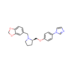 c1cn(-c2ccc(OC[C@H]3CCCN3Cc3ccc4c(c3)OCO4)cc2)cn1 ZINC000003819336