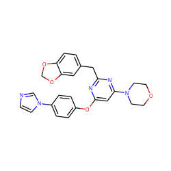 c1cn(-c2ccc(Oc3cc(N4CCOCC4)nc(Cc4ccc5c(c4)OCO5)n3)cc2)cn1 ZINC000028709539