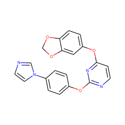 c1cn(-c2ccc(Oc3nccc(Oc4ccc5c(c4)OCO5)n3)cc2)cn1 ZINC000000593137