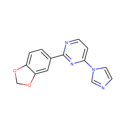 c1cn(-c2ccnc(-c3ccc4c(c3)OCO4)n2)cn1 ZINC000004239425