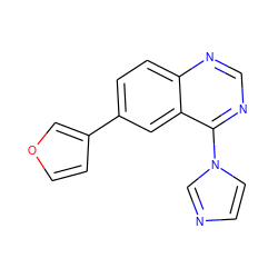 c1cn(-c2ncnc3ccc(-c4ccoc4)cc23)cn1 ZINC000004239403