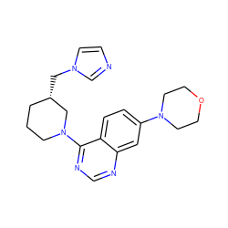 c1cn(C[C@H]2CCCN(c3ncnc4cc(N5CCOCC5)ccc34)C2)cn1 ZINC000199424120