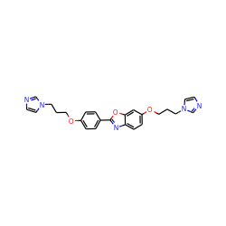 c1cn(CCCOc2ccc(-c3nc4ccc(OCCCn5ccnc5)cc4o3)cc2)cn1 ZINC001772570488