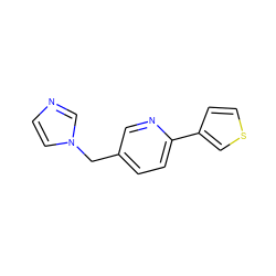 c1cn(Cc2ccc(-c3ccsc3)nc2)cn1 ZINC000084632658