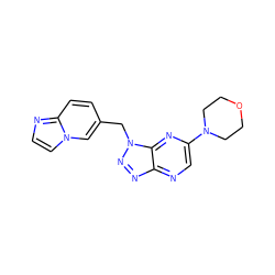 c1cn2cc(Cn3nnc4ncc(N5CCOCC5)nc43)ccc2n1 ZINC000149843240