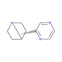 c1cnc([C@H]2CN3CCC2CC3)cn1 ZINC000003796743