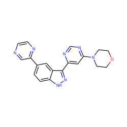 c1cnc(-c2ccc3[nH]nc(-c4cc(N5CCOCC5)ncn4)c3c2)cn1 ZINC000225564216