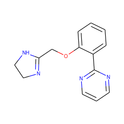 c1cnc(-c2ccccc2OCC2=NCCN2)nc1 ZINC000013437813