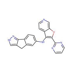 c1cnc(-c2oc3cnccc3c2Nc2ccc3c(c2)Cc2c[nH]nc2-3)nc1 ZINC000066075028